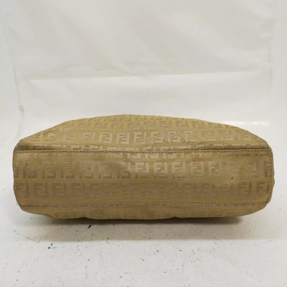 Auth Fendi Canvas Gold/Biege Leather Bag - Picture 7 of 12